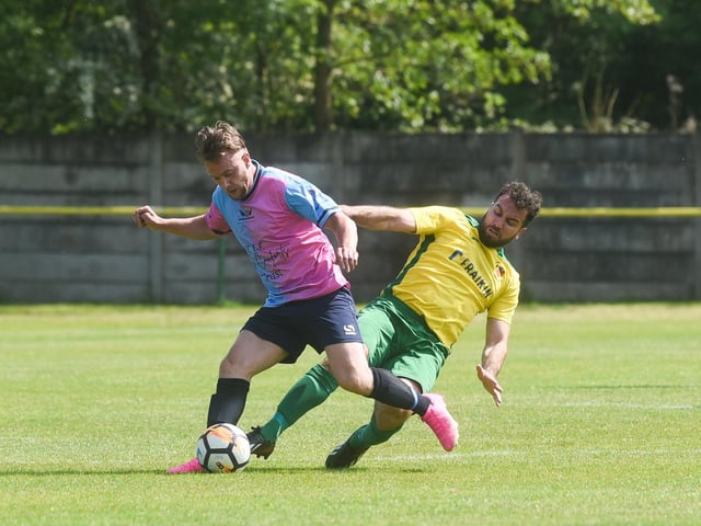 Charity football match between Holly's Hearts and Angels United at Atherton Town FC