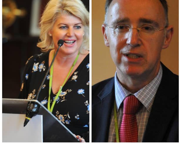Wigan Council chief executive Alison McKenzie-Folan (left) and Deputy chief executive Paul McKevitt (right)