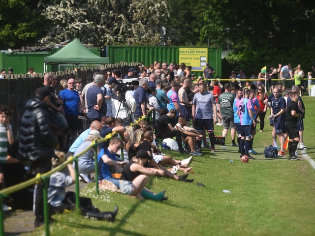 Charity football match between Holly's Hearts and Angels United at Atherton Town FC