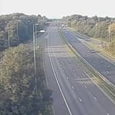 As this motorway camera shows, the M6 between junctions 26 and 27 has been closed for most of Sunday