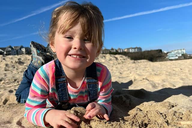 Four-year-old April Miller has raised hundreds of pounds for Wigan & Leigh Hospice