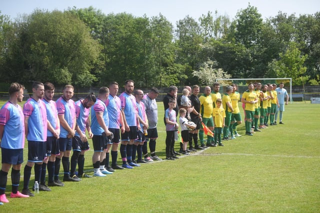 Charity football match between Holly's Hearts and Angels United at Atherton Town FC