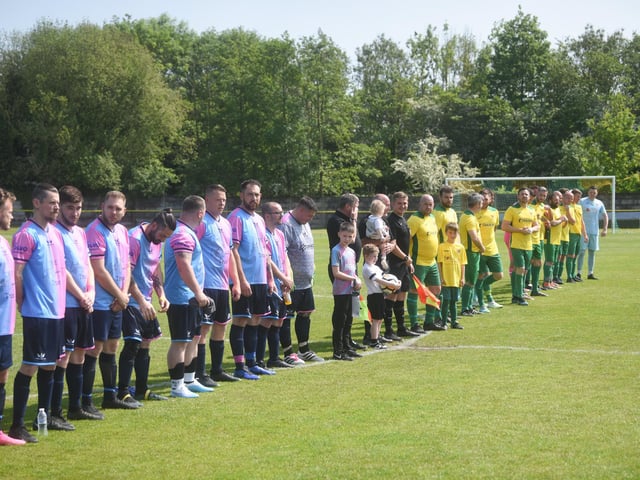 Charity football match between Holly's Hearts and Angels United at Atherton Town FC