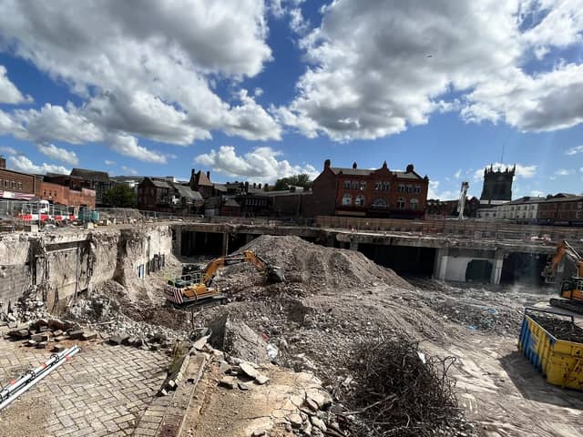 A lot of work on Fettlers so far has been underground. The view towards Market Place