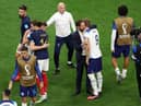 Gareth Southgate commiserates with Harry Kane on Saturday evening