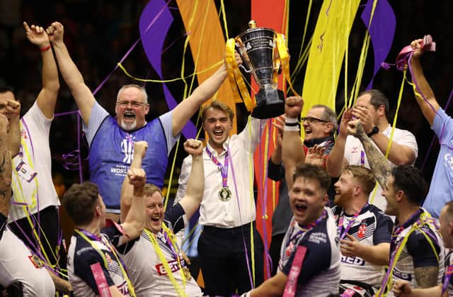 England beat France to win the Wheelchair Rugby League World Cup (Photo by Charlotte Tattersall/Getty Images for RLWC)