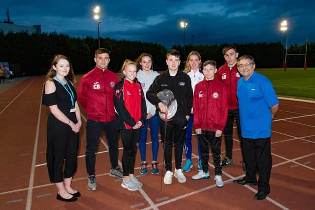 Keely Hodgkinson with other Believe Talent Fund recipients in October 2018