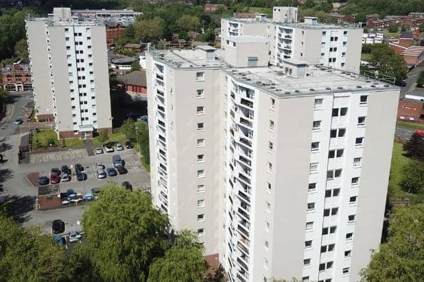 Scholes high-rise flats in Wigan