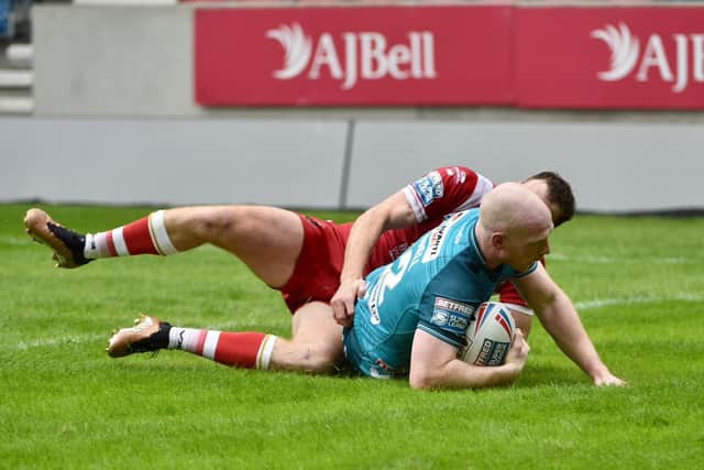 Liam Farrell went over for a brace against Salford