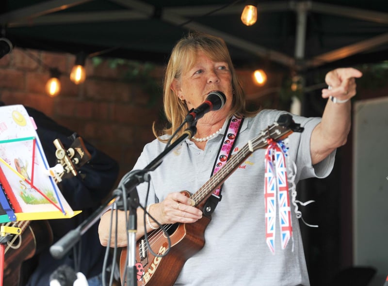 WIGAN - 23-07-22 A variety of musicians and ukulele groups took part in the Ukraineulele, a ten-hour marathon to raise funds for the Ukraine charity appeal, held at Coffee Etc, Parbold.