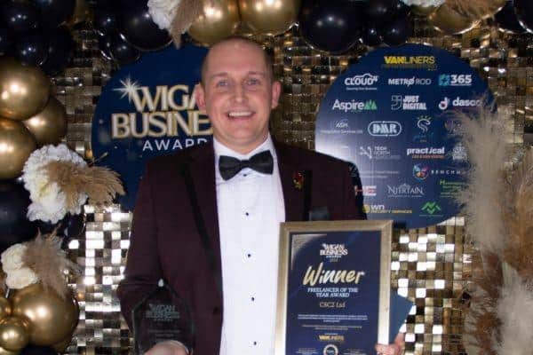 Chris Smith from CSC2 Cyber Consulting Wigan Business Awards Freelancer of the Year Winner