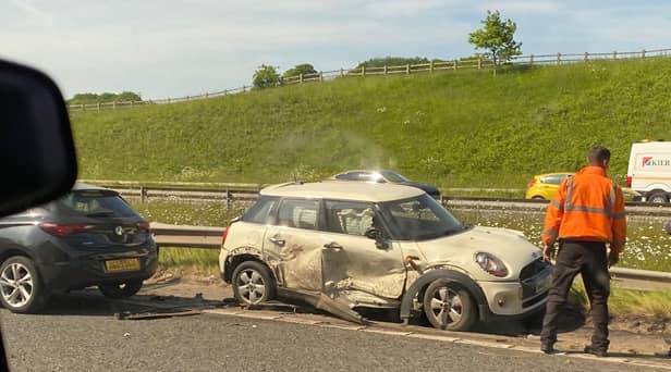 An accident on the M6 has caused delays throughout the afternoon