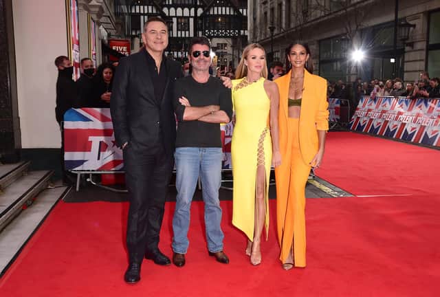 (L-R) David Walliams, Simon Cowell, Amanda Holden and Alesha Dixon attend the Britain's Got Talent Auditions at the London Palladium in January