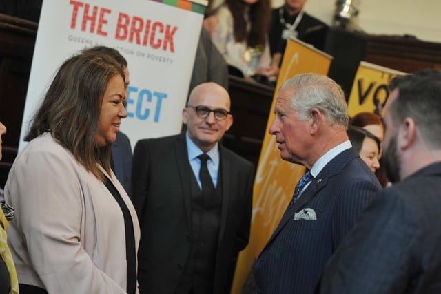 Prince Charles meets people from a variety of groups at The Old Courts, Wigan - April 2019