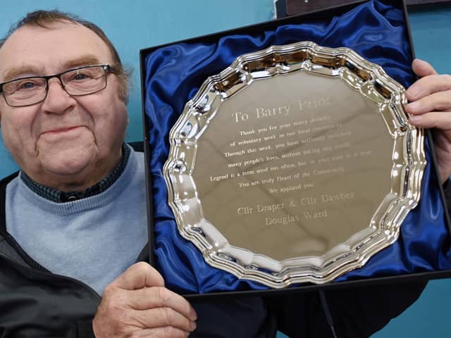 Barry Prior was presented with the Heart of the Community award, in recognition of his volunteering and all he does for the community.