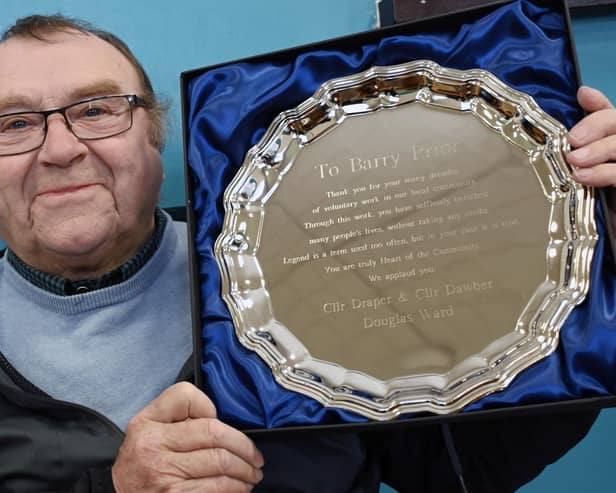 Barry Prior was presented with the Heart of the Community award, in recognition of his volunteering and all he does for the community.