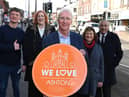 Coun Danny Fletcher, Makerfield MP Yvonne Fovargue, Wigan Council leader Coun David Molyneux, Coun Jenny Bullen and Coun Andrew Bullen in Ashton town centre