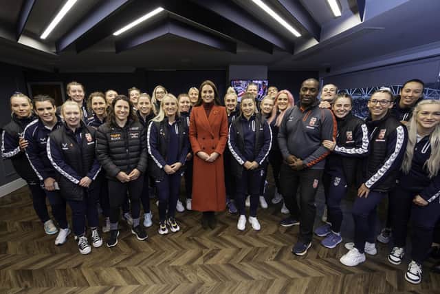 The Princess of Wales with England Women's Rugby League Team