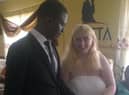 Sarah and her husband Yemi tying the knot.
