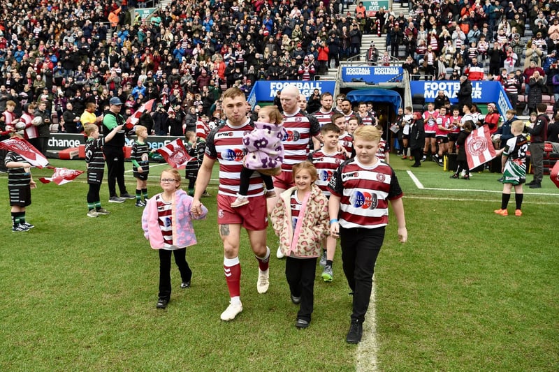 Sam Powell led the team out for his testimonial game.