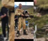 Nigel Brookwell previously wore the 80kg vintage diving suit to climb Snowdon and Ben Nevis