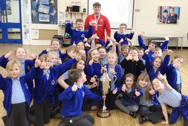 In Year 3 their focus was disability.  Looking at a range of disabilities including invisible ones and went on to learn sign language, and read braille.  Researched famous Paralympians and a visit from the Captain of the PDRL team - Ben Seward and they had a photo opportunity with the Wheelchair rugby world cup and the PDRL world cup trophies!