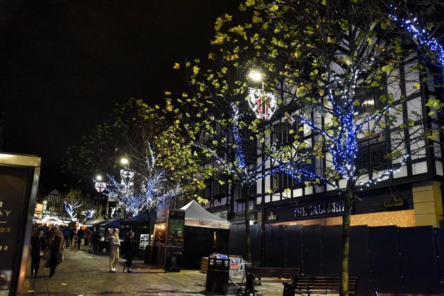 Wigan Christmas Lights Switch On Frost Fest 2022. All lit-up and looking Christmassy.