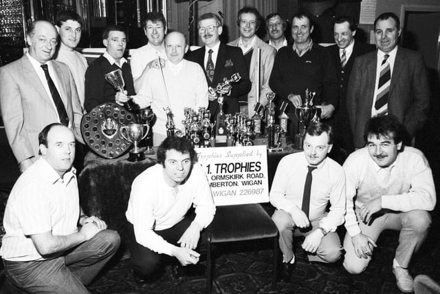 RETRO 1986
Darts and dominoes Wigan and district  NULSC league annual presentations in 1986