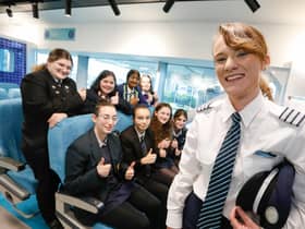 Amy Bannister with pupils