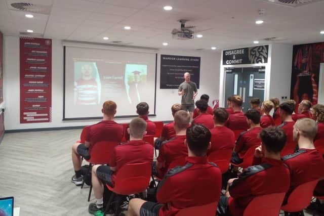 Liam Farrell spoke to Wigan's scholarship players about his career in the sport