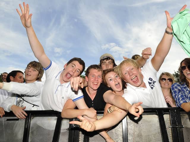 Fun at the front of the crowd