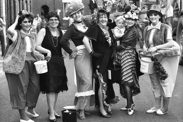 Fashionable ladies from Lower Ince Labour Club at Springview Carnival on the weekend of May 25th and 26th 1985.