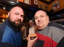 Former and reigning World Pie Eating Champions Martin Appleton-Clare (left) and Ian Gerrard when the event was last held in 2019