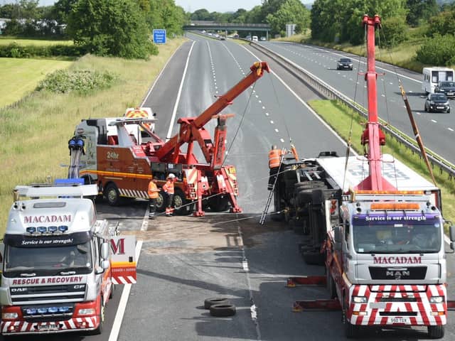 Lorry crash on M6 near Preston