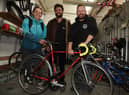 Mark Harrison, right, director at Wigan Cycle Project, with Ellen Holme and Ben Porter