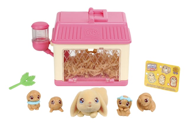 It’s Little Live Pets made mini! Care and nurture for bunnies, with bunny babies appearing magically inside the hutch. Great for teaching little ones how to take care of their own pets