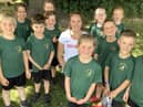 GB and Commonwealth Games Heptathlete, Katie Stainton, with pupils.