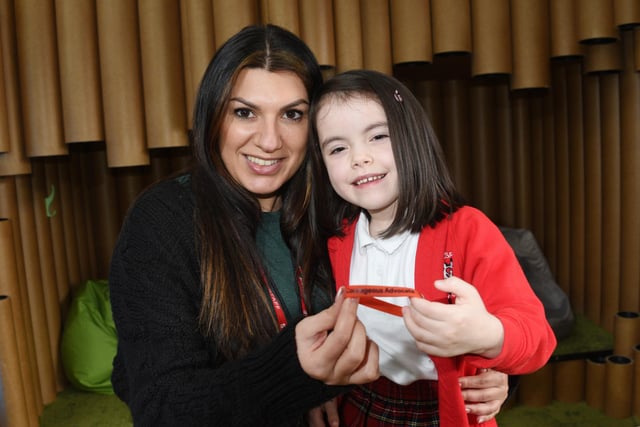 Pupils are celebrated for their work in and outside of school, here Amber received a Courageous Advocate wristband for donating her long hair to The Little Princess Trust.