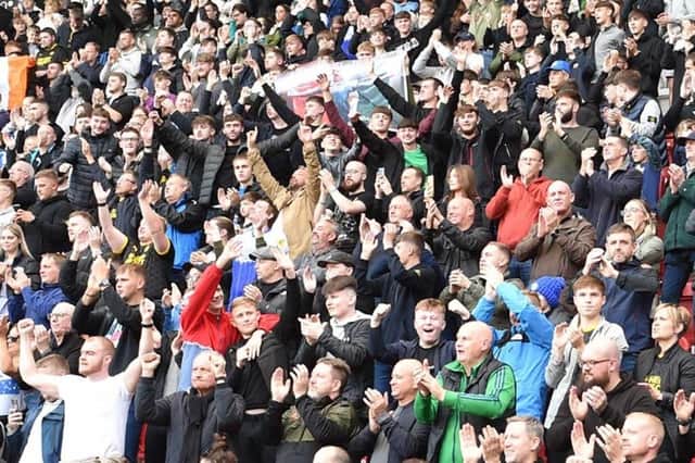 The Latics fans enjoy last weekend's victory at Rotherham