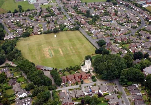 An aerial view of Standish Cricket Club