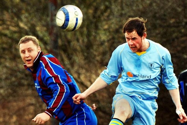 Action from Pemberton v Winstanley St. Aidens in the Premier Division of the Wigan Amateur League on Saturday 1st of April 2006.
St. Aidens won 3-2.