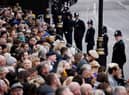 The crowd near Horse Guards in London ahead of the State Funeral of Queen Elizabeth II. Picture date: Monday September 19, 2022.