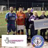 Peter Hill (right) and members of Place 2 Place were joined by councillors including Chris Ready to celebrate their duccessful lottery bid.