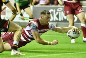 Jake Wardle was among the scorers for Wigan Warriors against Salford Red Devils