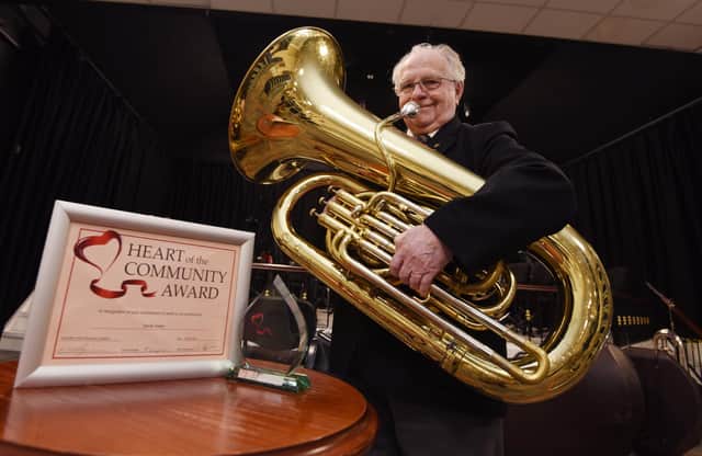Derek Green has been awarded the Heart of the Community Award for years of volunteering with Pemberton Old Brass Band