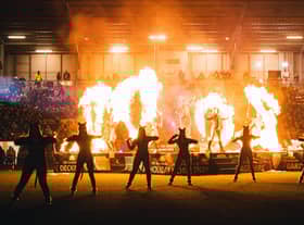 The pre-match entertainment at Leigh Sports Village was to a high standard