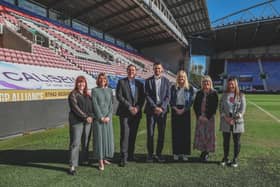 L-R:  Michelle Charnock, Lisa McAllister, Jamie Grimshaw, Ian Rowlands, Jackie Salt, Sue France, Anne Hurcombe