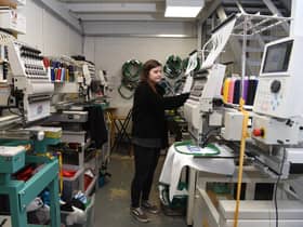 Suzi Wong Creations Jess Hayes embroidering