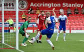 Jack Whatmough hits the bar at Accrington