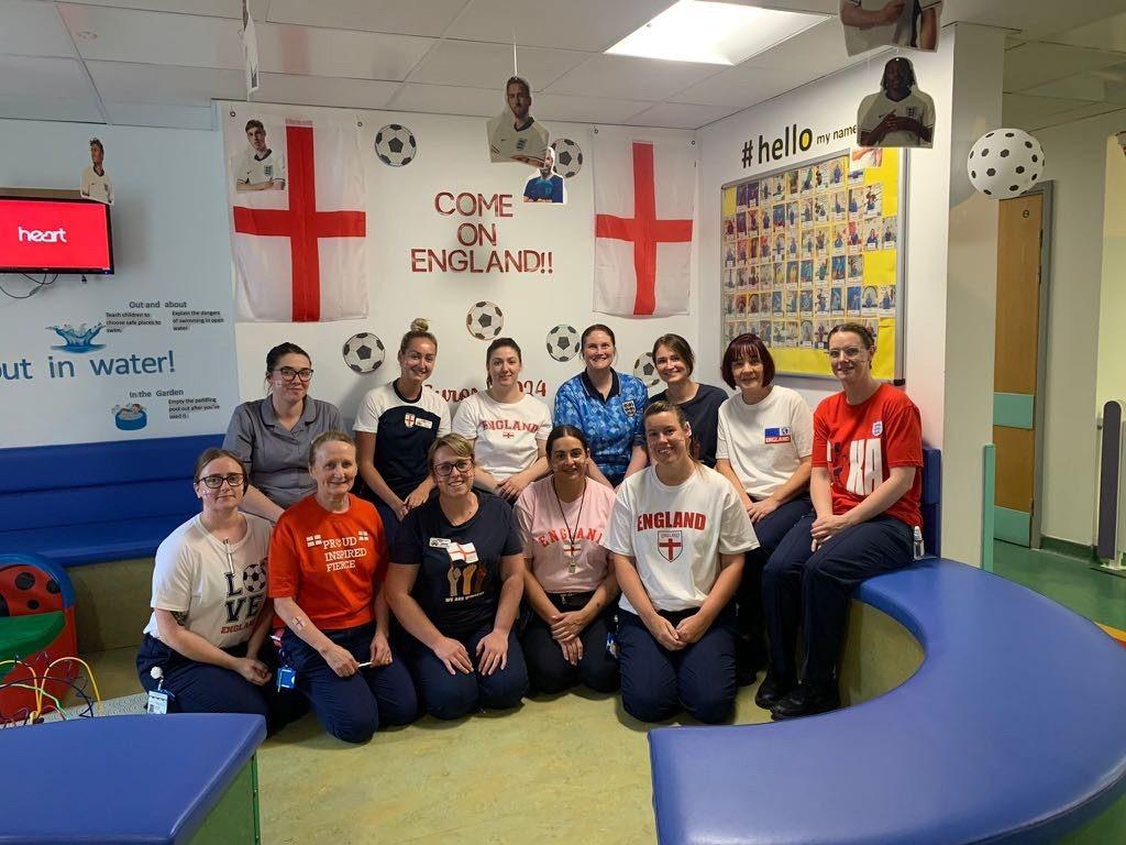 Wigan Infirmary celebrate England's Euros success